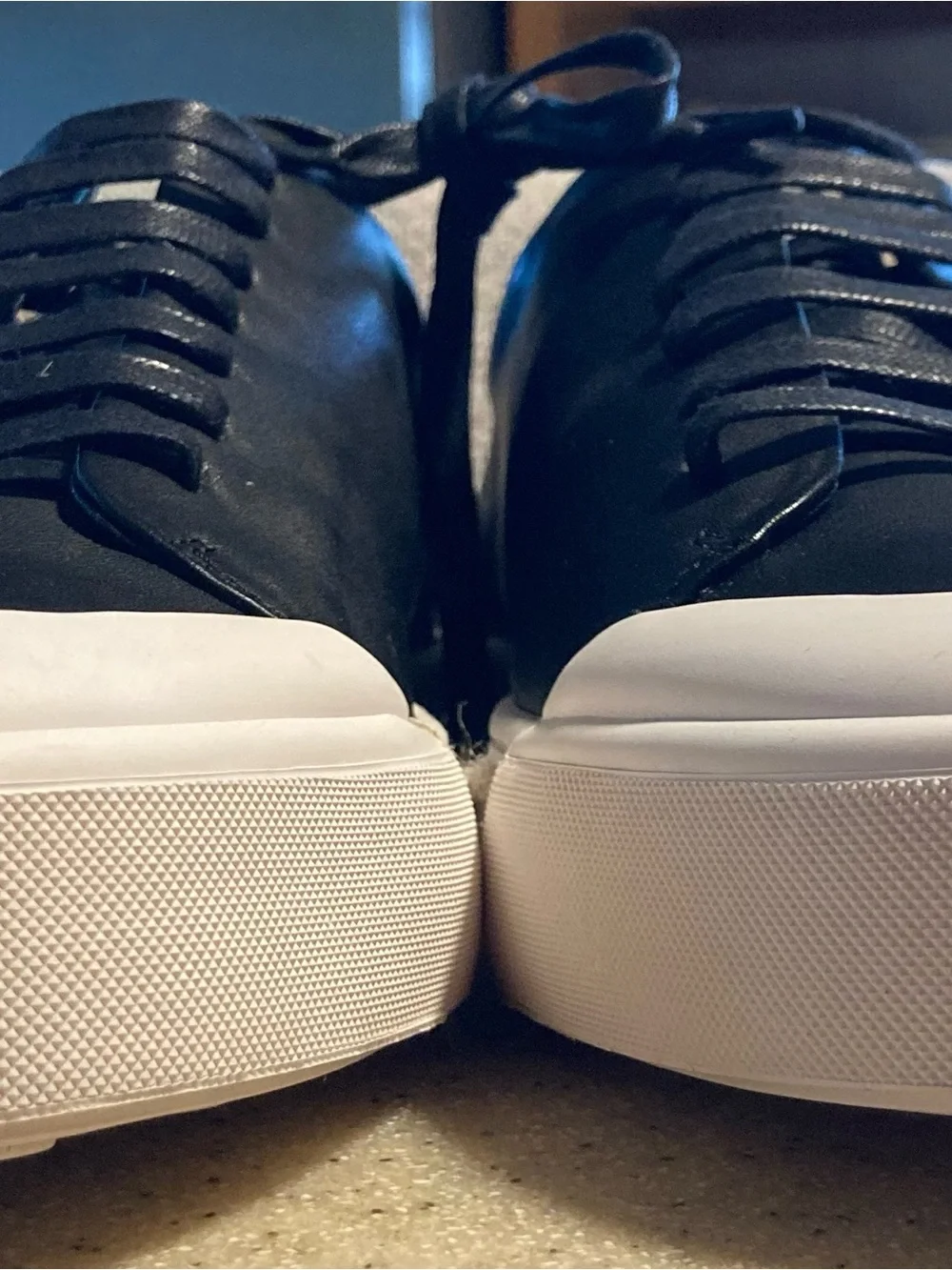 Men's Black Low-Top Athletic Sneakers with White Sole